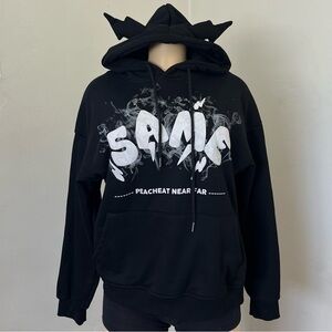 Black Graphic Hoodie with Bold Design